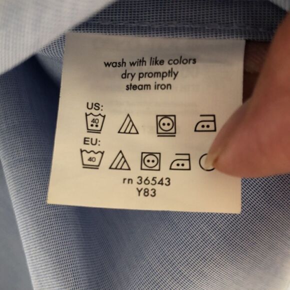 Reaction Kenneth Cole Long Sleeve Button Down Shirt Size 16.5 GUC Blue - Picture 7 of 8